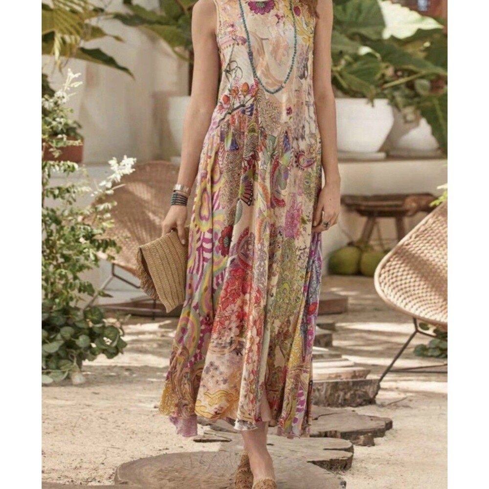 Johnny Was Multicolor Floral Maxi Dress